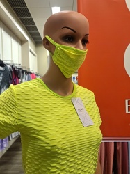 Mannequin wearing a shirt with matching mask