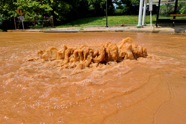 Muddy water at West Falls Church station