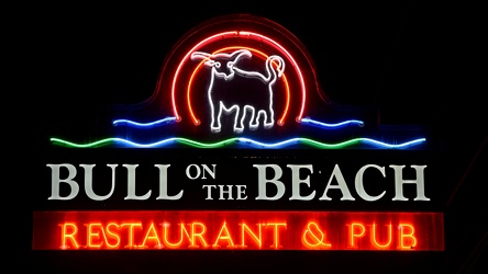 Sign for Bull on the Beach