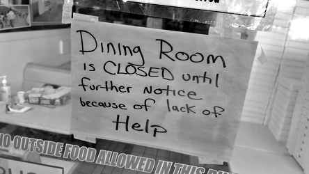 Dining room closed at Louie's Pizza