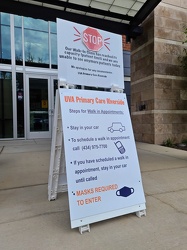 Sign in front of UVA Primary Care Riverside