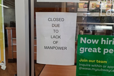 Subway closed due to lack of manpower