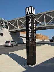 Greensboro station entrance pylon