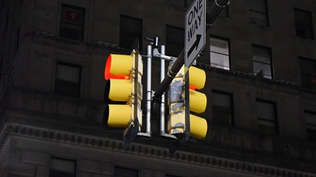 Traffic signal at Sansom and Broad Streets