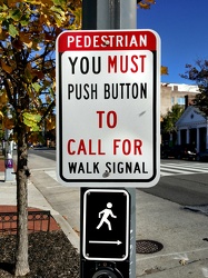 "You must push button to call for walk signal"