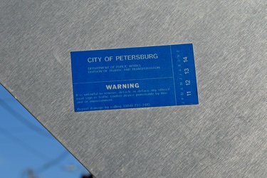 City of Petersburg sticker on stop sign