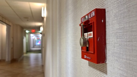 Fire alarm pull station at Hampton Inn Goldsboro [04]