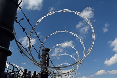 Razor wire fence at Goldsboro Flea Market [02]