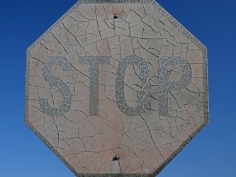 Faded stop sign at New Bern Mall [03]