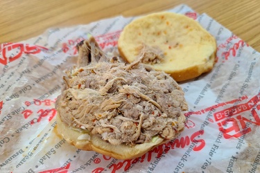 Pulled pork sandwich from Smithfield's Chicken 'N Bar-B-Q [03]