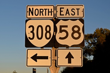 Signage at intersection of US 58 and VA 308