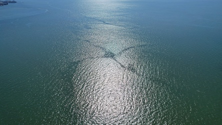 Cross pattern in the water