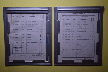 Compartment checkoff list on USS Wisconsin