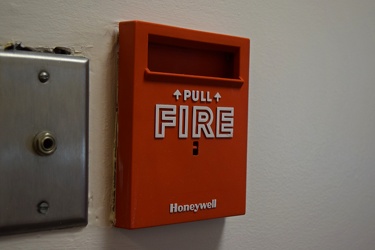 Fire alarm pull station at 2 Eaton Street