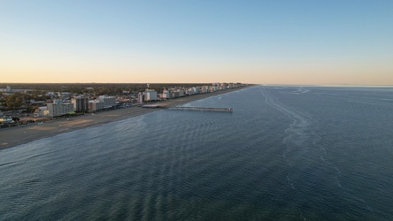 Aerial view of Virginia Beach from over the ocean