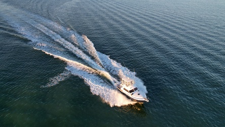 Powerboat off of the shore in Virginia Beach [02]