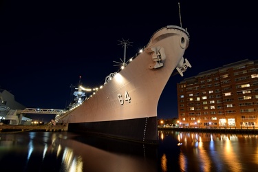 USS Wisconsin at night [01]