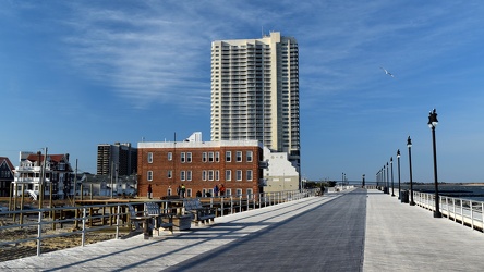 Atlantic City boardwalk on east side of city