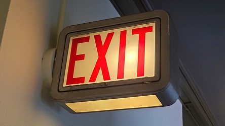 Exit sign at 25 Penncraft Avenue [01]