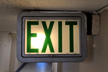 Exit sign at 25 Penncraft Avenue [02]