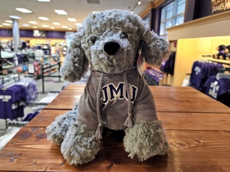 Stuffed dog at JMU bookstore