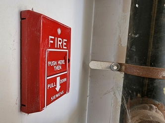 Fire alarm pull station at Hotel 24 South