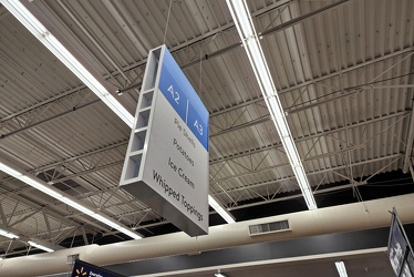 Grocery aisle marker sign at Walmart