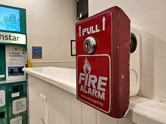 Fire alarm pull station at Food Lion in White Sulphur Springs, West Virginia