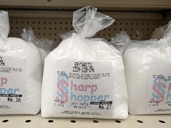 Bags of granulated erythritol