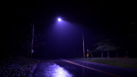 Purple streetlight at Jennings Chapel Road and Route 97 [04]