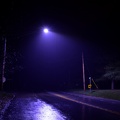 Purple streetlight at Jennings Chapel Road and Route 97, April 8, 2022