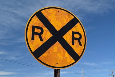 Weathered railroad crossing sign [02]