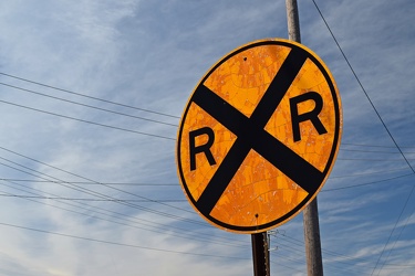 Weathered railroad crossing sign [04]