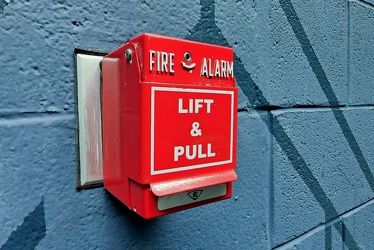 Fire alarm pull station at Whole Foods in Glover Park [02]