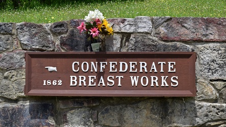 Confederate Breastworks sign