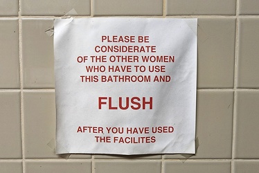 Reminder to always flush