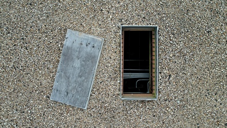 Roof hatch on former Ames store at Diamond Point Plaza