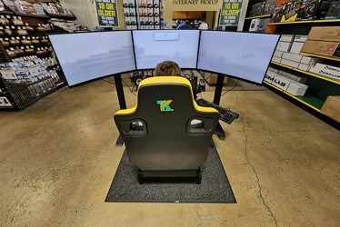 Demonstration gaming setup at Micro Center