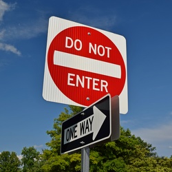 "DO NOT ENTER" and "ONE WAY" signs [01]