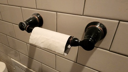 Nearly-empty roll of toilet paper