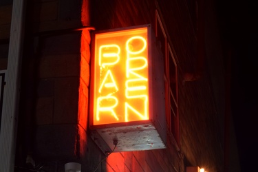 "BAR OPEN" sign at the Bearded Clam [01]