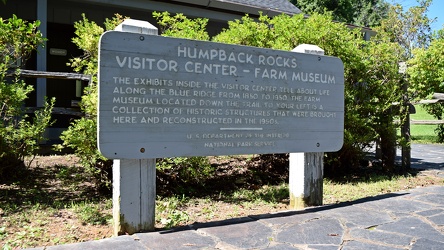 Sign at Humpback Rocks visitor center [02]