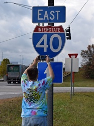 Elyse photographs an I-40 shield [01]