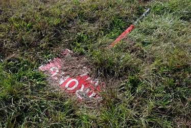 "WRONG WAY" sign on the ground