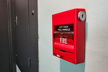 Fire alarm pull station at the Sunsphere