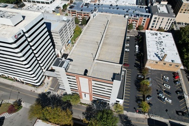 Aerial view of the Langley Garage