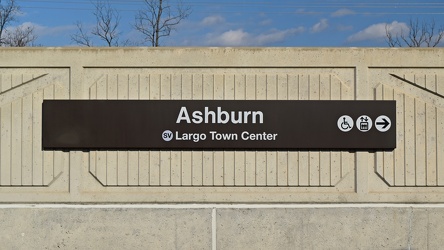 Wall sign at Ashburn station