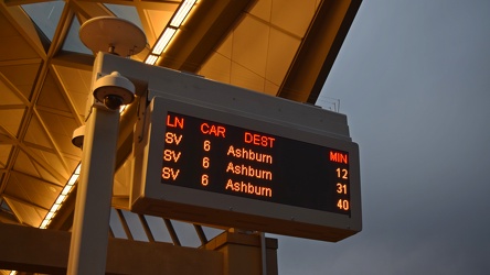 PIDS screen at Loudoun Gateway station