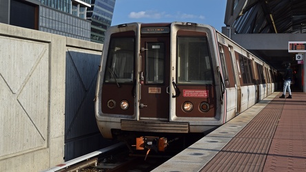 Silver Line train to Ashburn arrives at Wiehle-Reston East [02]