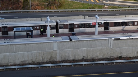 Trains on the platform at Ashburn